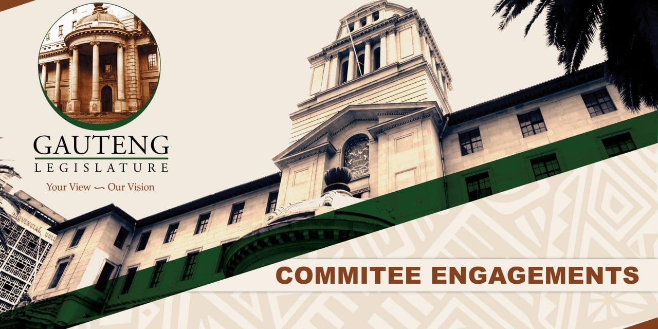 COMMITTEE ENGAGEMENTS-INFRASTRUCTURE DEVELOPMENT AND PROPERTY MANAGEMENT PORTFOLIO COMMITTEE MEETING