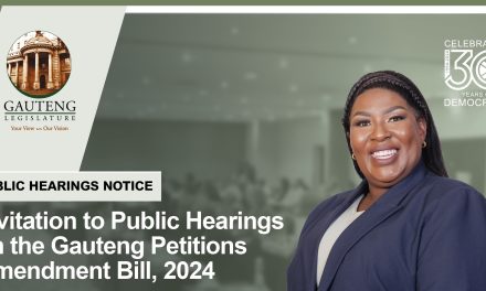 INVITATION TO PUBLIC HEARINGS ON THE GAUTENG PETITIONS AMENDMENT BILL, 2024