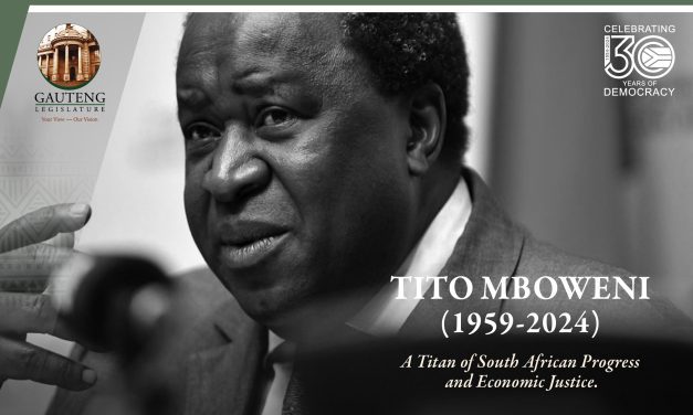 CONDOLENCE MESSAGE ON THE PASSING OF TITO MBOWENI